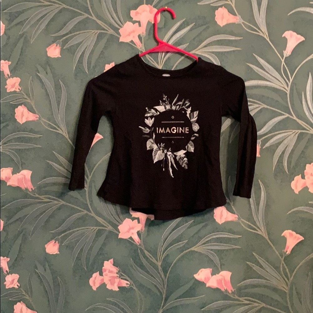 A black and white long sleeve shirt by Old Navy.